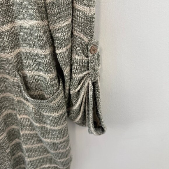 Splendid Gray & White Striped Sheer Knit Cardigan Sweater - Picture 3 of 5